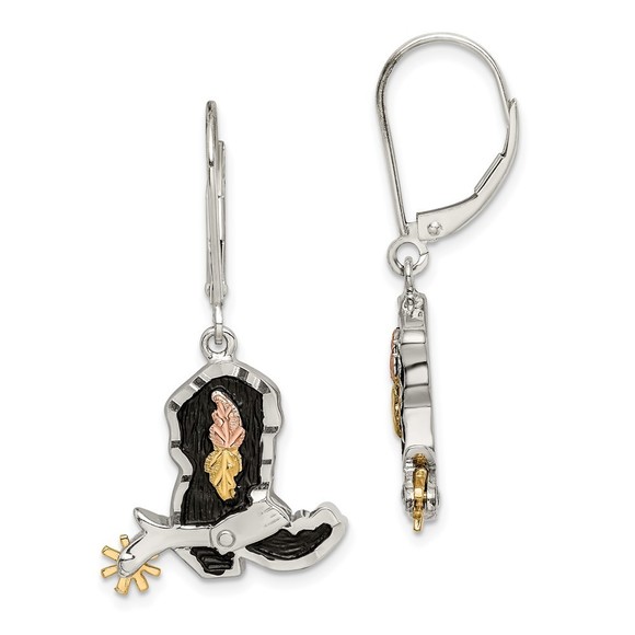 Black Hills Sterling Silver 12K Gold Accents Cowboy Boot...